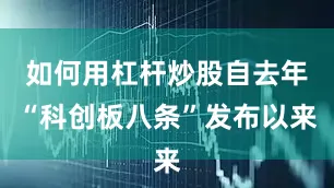 如何用杠杆炒股自去年“科创板八条”发布以来
